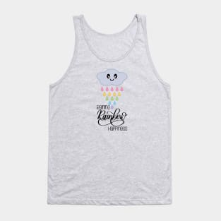 Raining Rainbow Happiness Kawaii Cute Rain Cloud in Purple Tank Top